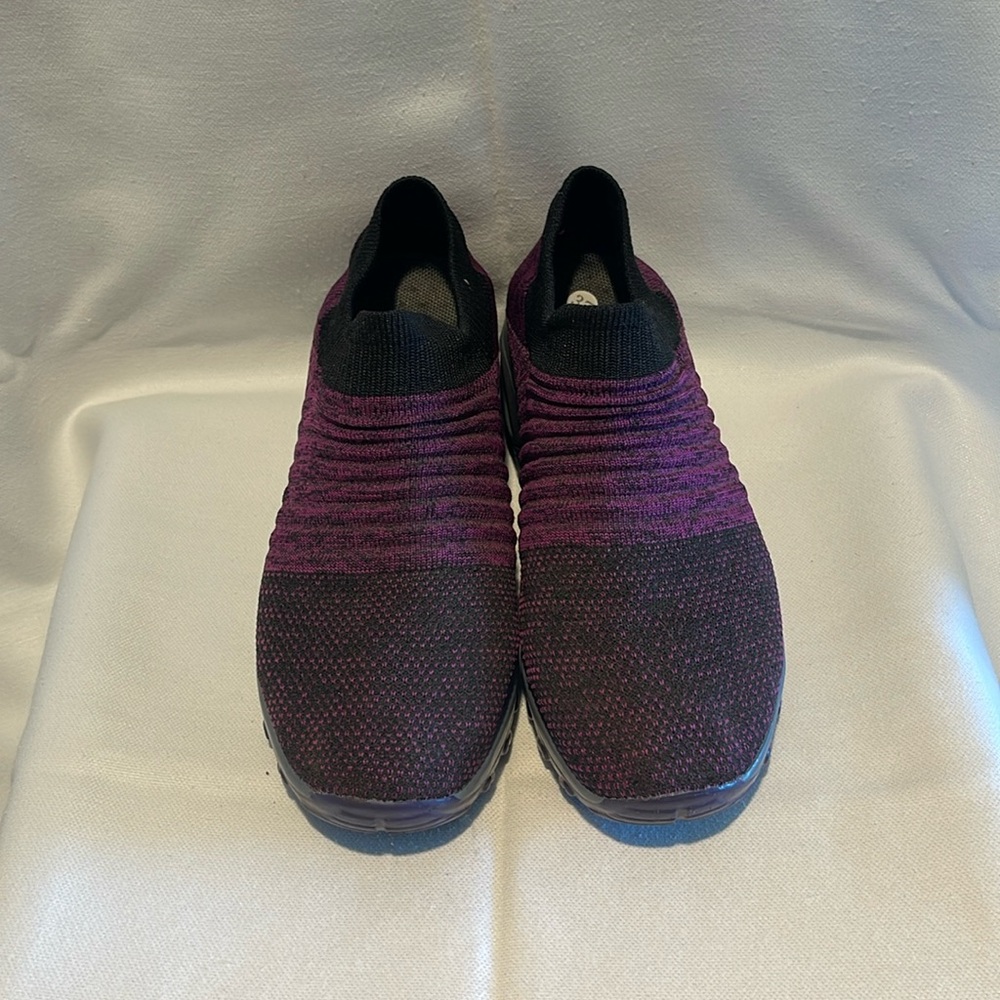 Purple and black mesh sneaker.